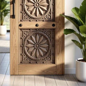 ประตูบานเลื่อนไม้แกะสลักลายดาวแมนดาลาสุดหรู งานฝีมือประณีต ตกแต่งทางเข้าภายในอย่างมีศิลปะ - Product Image 3