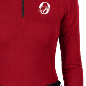 Chemise de base pour l'équitation pour femme, rouge cramoisi, à manches longues, pour l'entraînement équestre, avec fermeture éclair quart de tour, extensible, respirante, haut de performance - Product Image 5