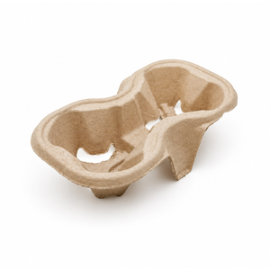 Gobelet alimentaire jetable biodégradable en pulpe recyclée à paroi simple TBH 4 compartiments écologique 8oz 220mm de diamètre couleur naturelle - Product Image 3