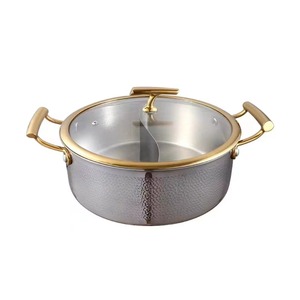 Ollas Modernas y Elegantes de Metal con Tapa de Vidrio, Diseño Ecológico para Uso en el Hogar, Hoteles y Restaurantes - Product Image 1