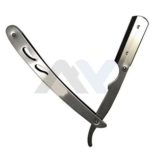 Premium Stainless Steel Professional Barber Straight Edge Razor Kit with 100 <b>Single</b> Edge Blades Classic Folding Shaving Razor - Product Image 2
