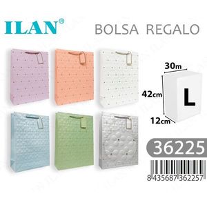 Borsa regalo ILAN 30x42x12cm di grandi dimensioni con manico per confezionare regali - Product Image 1
