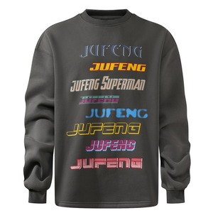 Sudadera Retro de Alta Calidad con Bloques de Color para Hombre - Personalizada, 420GSM, Lavada con Ácido, Cuello Redondo - Product Image 3