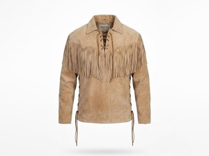 Chaqueta Vaquera Personalizada de Cuero de Oveja Occidental con Flecos, Abrigo de Cuero Puro de Alta Calidad a Precio Económico, Estilo Urbano OEM para Invierno - Product Image 1