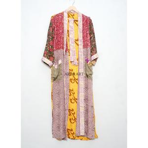 Bata de seda vintage para mujer, estilo kimono, informal, bohemio, sexy, para la playa, suave, con cuello en V, con cordón, larga, transpirable, regalo de Navidad - Product Image 6