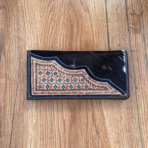 เคสคลัทช์หนังวัวแบบถือกระเป๋าสตางค์สีน้ำตาลสีน้ำตาลหนังวัวตัดด้วยมือสินค้ามาใหม่สไตล์ตะวันตก - Product Image 2