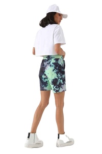 New Design Tie And Dye Style Print Eco Friendly Polyester Cotton Mid Waist Women Beach Shorts Light Wight Solid Colors - Product Image 3