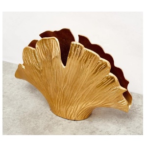 Hot Selling Ginkgo Leaf Shaped Flower <b>Vase</b> <b>Decorative</b> <b>Vase</b> for Showcase Display Table Living Room & Office Festive Decor <b>Vase</b> - Product Image 1