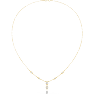 Collar con Colgante de Diamante Corte Pera, Chapado en Oro Amarillo, Joyería para Mujer, Collar de Cadena para Boda o Compromiso - Product Image 1