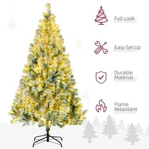 Albero di Natale Artificiale di Lusso in Pino Pre-Illuminato di Alta Qualità, 1,8 m, in PET PVC con Supporto in Metallo e Decorazioni per Interni ed Esterni - Product Image 2