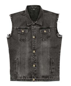 Gilet en jean sans manches personnalisé pour hommes, vêtements de rue respirants en coton lavé de haute qualité, style décontracté pour les saisons d'automne - Product Image 5