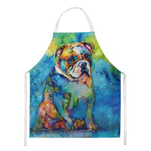 English Bulldog Hippie Dawg Unisex Large Multicolor <b>Apron</b> for Cooking Baking Crafts <b>Gardening</b>-for Adults Men and Women - Product Image 1