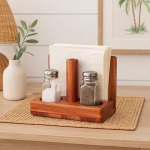 Support de rangement pour épices en bambou avec 3 bocaux en verre et couvercles en bois, rectangulaire, anti-poussière, organisateur de cuisine minimaliste - Product Image 6