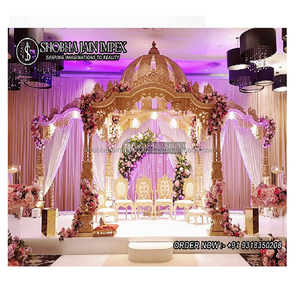 Mayur Theme Traditional Pillar Dome Style Durable Fiber Reinforced Plastic <b>Wedding</b> Mandap - Product Image 1