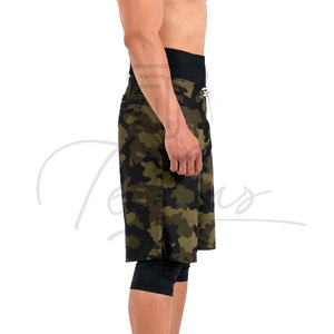 Nouveaux shorts Awrah personnalisés avec logo camouflage, couleur blanche unie, shorts de plage musulmans Awrah, shorts Awrah pour hommes - Product Image 3