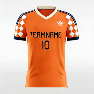 เสื้อฟุตบอลลายจุดสีชมพูแบบกำหนดเองสำหรับผู้ใหญ่ คอวี แขนสั้น ระบายอากาศได้ดี ผลิตจากโพลีเอสเตอร์  ชุดทีมแบบสั่งทำพิเศษ - Product Image 3