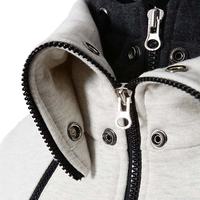 Sudadera con capucha y cremallera para hombre, informal, con bloques de color, cremallera completa, manga larga, corte ajustado, estilo deportivo, para otoño