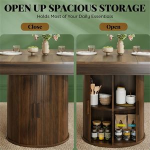 <b>Walnut</b> Wood Dining <b>Table</b> with Storage Rack for Kitchen Living Room or Small Coffee <b>Table</b> Use - Product Image 3