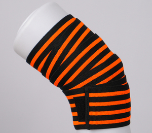 Breathable Knitted <b>Knee</b> <b>Wraps</b> Black and Blue Striped Universal Fit Pull-On Compression Support for Elbow Protection - Product Image 3