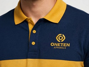 Camisa de Golf para Hombre, Sólida, Transpirable, con Bolsillo, Manga Corta, Cuello con Botones, 100% Poliéster, Azul Marino y Amarillo - Product Image 6