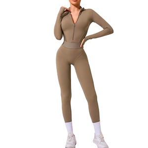 custom branding premium compression <b>jumpsuit</b> manufacturer wholesale stretch fitness apparel women supplier - Product Image 1
