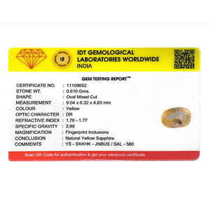 Saphir jaune ovale de 3,05 carats, pierre précieuse non montée pour bijoux fins - Product Image 4