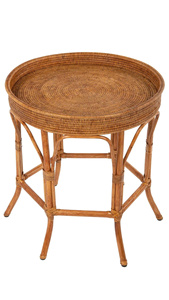 Table d'appoint ronde en rotin, chariot de rangement de cuisine, étagère à épices sur plateau roulant - Product Image 5