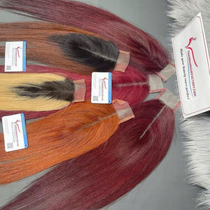 Meilleures ventes !! Extensions de cheveux vietnamiennes teintées avec closure en dentelle HD suisse, raie au milieu, cheveux de luxe, précommande - Product Image 6
