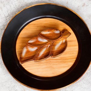 Bandeja de Madera Hecha a Mano con Forma de Hoja y Compartimentos, Bandeja para Aperitivos y Frutos Secos, Decorativa, de Lujo, Multiusos - Product Image 4