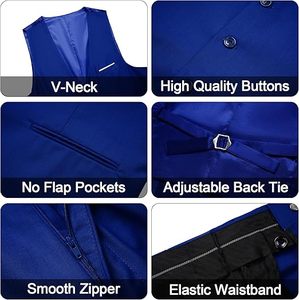 Traje de Hombre Personalizado en Color Azul Liso, Esmoquin, Blazer, Traje Formal y Casual para Oficina, Venta al Por Mayor, Transpirable - Product Image 2