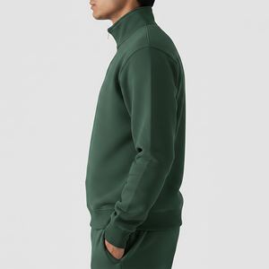เสื้อสเวตเชิ้ตผู้ชายผ้าฟลีซคอตตอน 100% คุณภาพสูง เนื้อหนา ระบายอากาศได้ดี ทรงโอเวอร์ไซส์ ซิป ¼  สำหรับฤดูหนาว สไตล์สตรีทแวร์ - Product Image 6