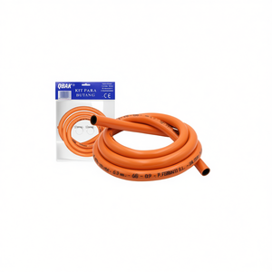 Kit tubo gas butano QBAK 1,5 m arancione per fornelli da campeggio - Product Image 2