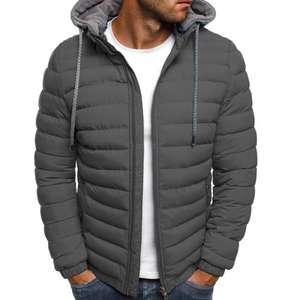 Manteau d'hiver rembourré personnalisé en couleur unie pour homme, coupe-vent, à capuche, en duvet, veste en duvet tendance pour homme - Product Image 2