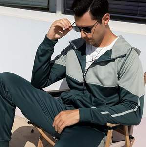 Superior International Men's High Quality <b>Hooded</b> Athletic Streetwear Tracksuit Sweatsuit Long Sleeve Full-Zip Jogging Sweatpants - Product Image 3
