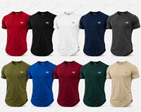 T-shirt de compression sportif pour homme en coton et bambou, séchage rapide, respirant, manches courtes, fitness, musculation, entraînement, col rond