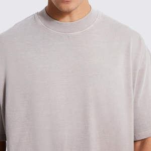 T-shirt Homme Séchage Rapide Prix Usine 100% Coton Épaules Tombantes Coupe Ample Respirant Col Rond Oversize Été - Product Image 2