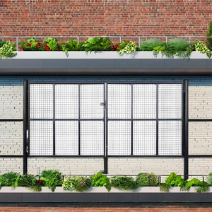 Panneau de clôture en acier gris foncé thermolaqué moderne pour treillis de jardin et portails extérieurs (Nature) - Product Image 1