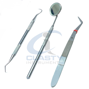 Nouvel ensemble d'instruments chirurgicaux dentaires en acier inoxydable avec poignée moletée, miroir, détartreur, outils d'hygiène buccale, classe I, manuel - Product Image 5