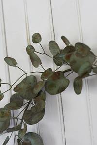 Guirnalda de Eucalipto Metálica Antigua con Acabado Verdigris, Decoración Rústica de Pared con Hojas de Hierro Verdes para Adorno Navideño Europeo del Hogar - Product Image 3