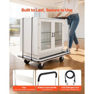 Carrello Pieghevole con Capacità di Carico di 300 kg, Piattaforma Ribaltabile con Ruote Girevoli, Carrello a Mano e Trolley per Trasporto - Product Image 5