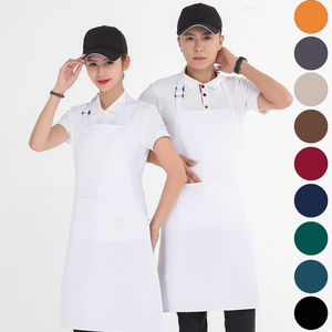 Delantal de Cocina Largo Personalizado al por Mayor, Delantal de Chef Negro para Lavavajillas, Uso en Hoteles, Tela de Spandex/Poliéster, Dos Bolsillos, con Logotipo - Product Image 2