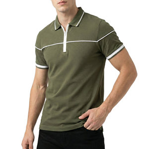 Camiseta Polo de Golf Personalizada para Hombre, Manga Corta, Cierre de Cremallera, Tejido Transpirable, Corte Ajustado, Precio al por Mayor - Product Image 4