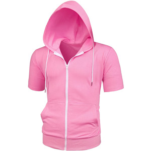 Sweat-shirts à capuche à manches courtes d'été OEM ODM en coton premium, personnalisables avec marque privée, production de vêtements en gros, décontractés - Product Image 4