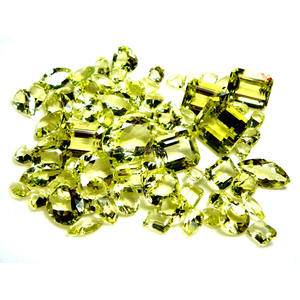 Cuarzo amarillo limón Forma mixta Tamaño calibrado Corte facetado Limón Cojín de piedras preciosas sueltas Forma de pera ovalada Gemas de piedra natal sueltas - Product Image 3