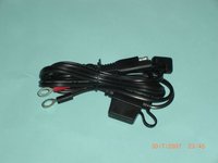 كابل طاقة SPT-2 18AWG مع موصل SAE وصمام 7.5 أمبير وطرف حلقي 6.4 مم بطول 1150 مم من النحاس والبولي فينيل كلوريد لتجميع كابلات السيارات