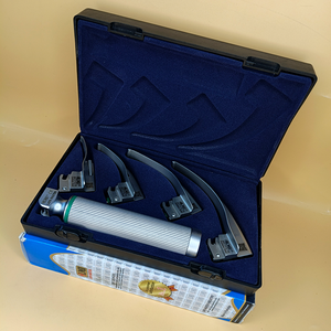 LAPA-733071-9-4 Laryngoscope Standard Macintosh Fiber Optic 4 Blade 0-1-2-3 Set Adult Handle Reusable Blades Stainless Steel - Product Image 3