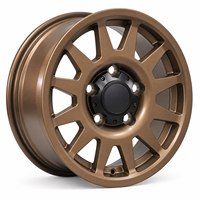Jantes forgées 10 rayons à bloc plat 18-22 pouces 6x139.7 5x114.3 5x120 Bronze Satiné avec enjoliveur central en aluminium 6061-T6 pour Pick-up, Véhicules Tout-terrain et Jeep
