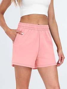 Shorts de survêtement pour femmes 100% coton molletonné avec logo personnalisé, vêtements de fitness, shorts de jogging pour femmes, shorts en coton molletonné pour filles - Product Image 2