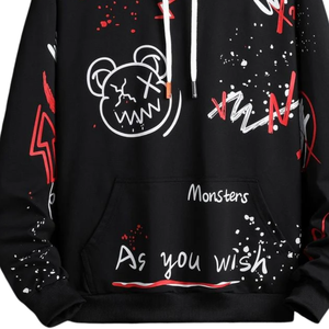 Sweat-shirt à capuche surdimensionné personnalisé avec imprimé graffiti, streetwear, sweat-shirt à capuche en polaire graphique pour hommes et femmes - Product Image 5