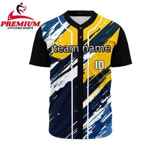Camiseta de Béisbol con Logotipo Personalizado, Impresión Serigráfica, 100% Poliéster, Transpirable, Anti-UV, Absorbe la Humedad, Uniformes de Equipo, Ropa Deportiva - Product Image 1